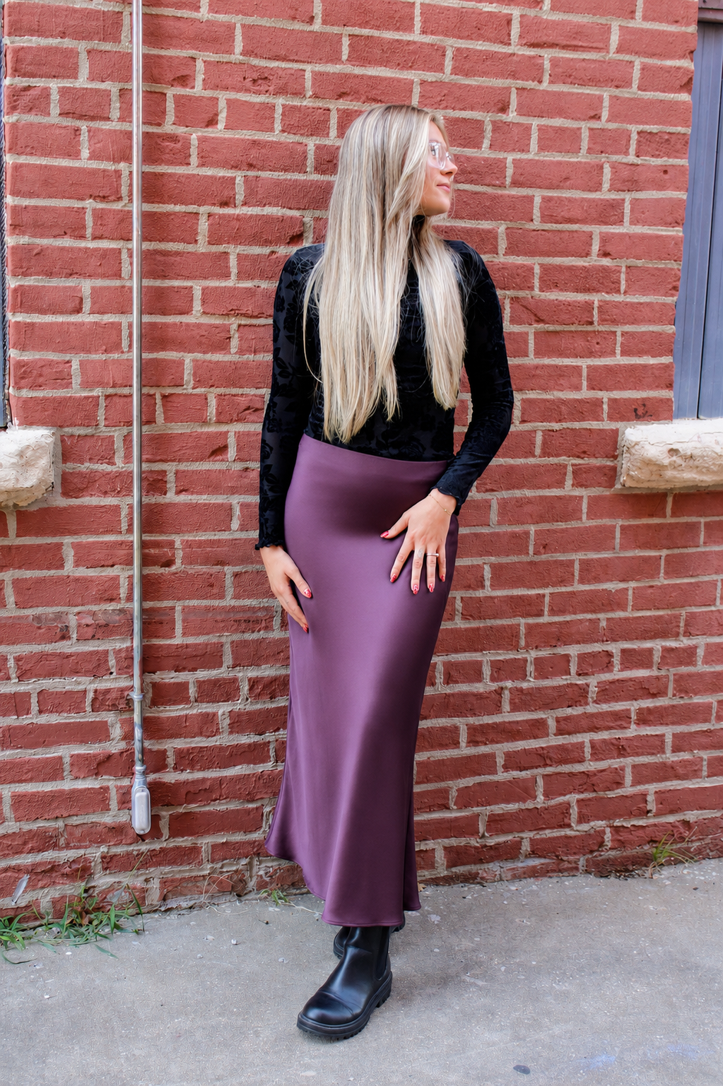 Evie Satin Maxi Skirt