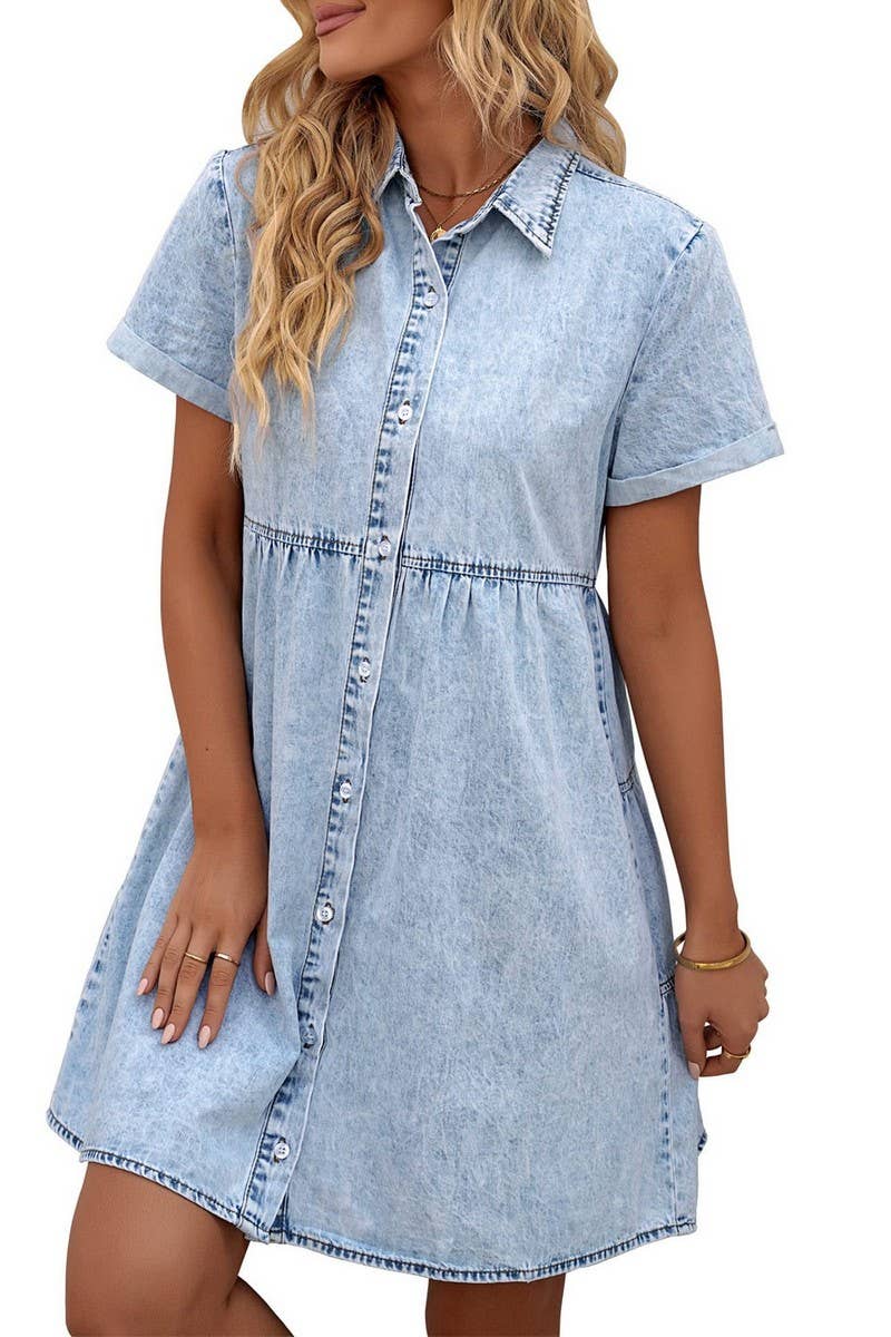 Make the Call Denim Dress