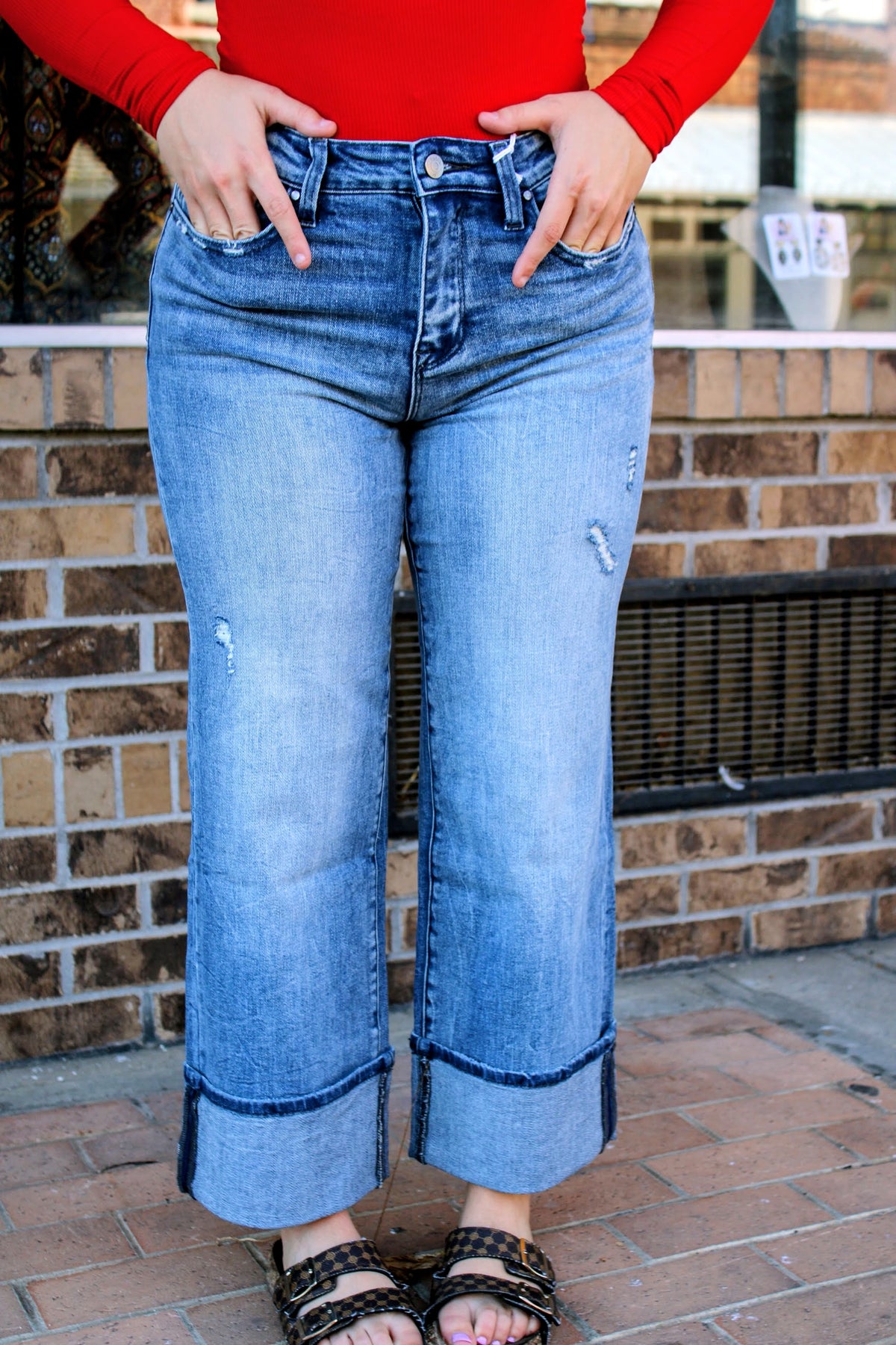 Hello Hanna High Rise Cuff Jeans