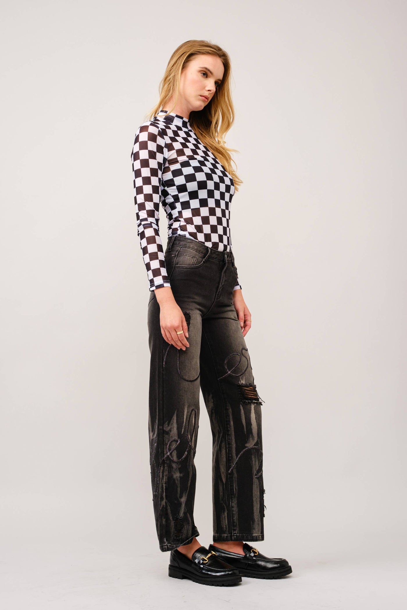Love on Top Checkered Top