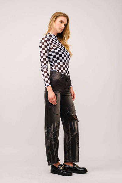 Love on Top Checkered Top