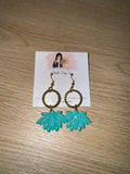 Turquoise Gold Hoop Earring