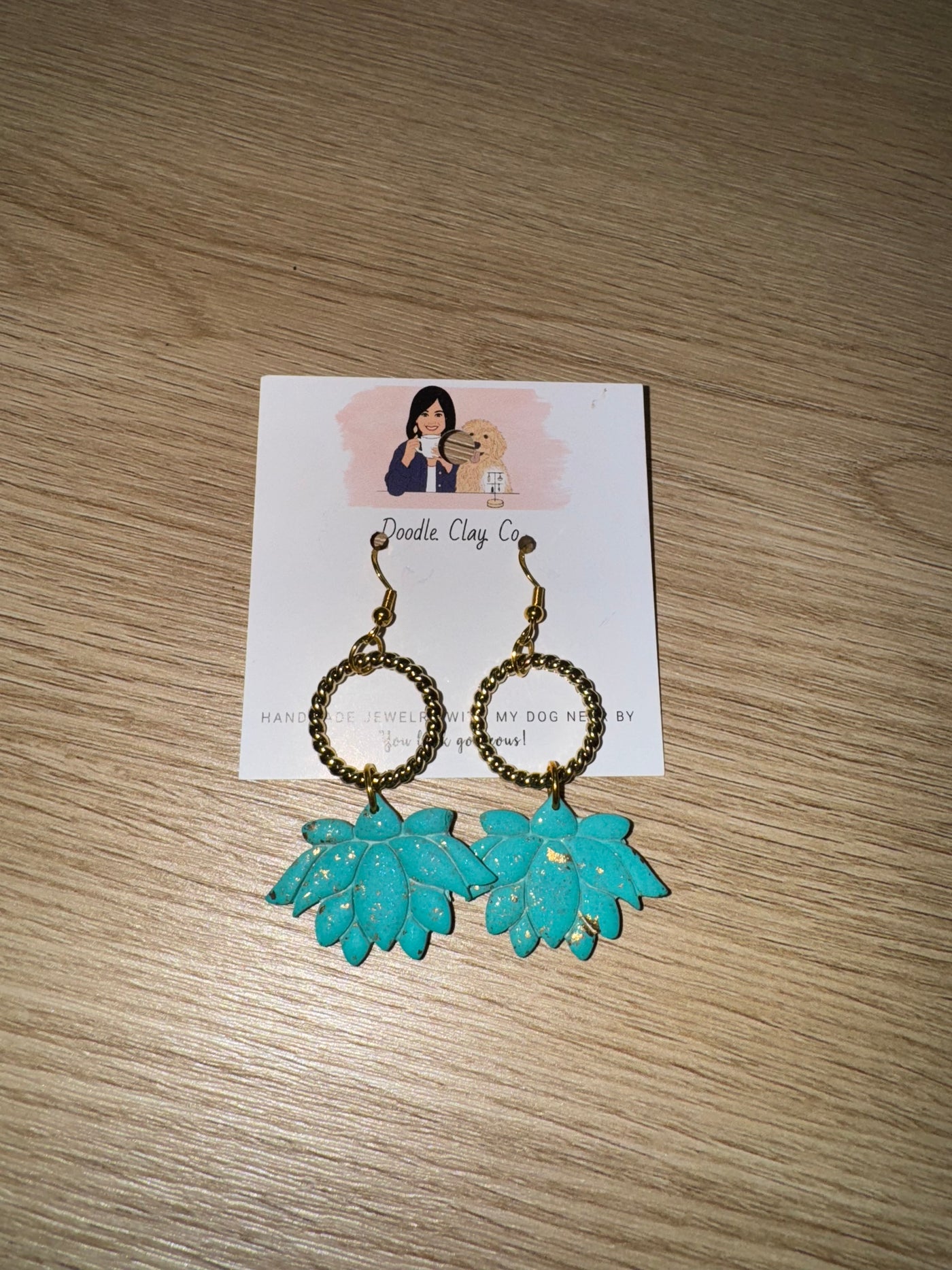 Turquoise Gold Hoop Earring