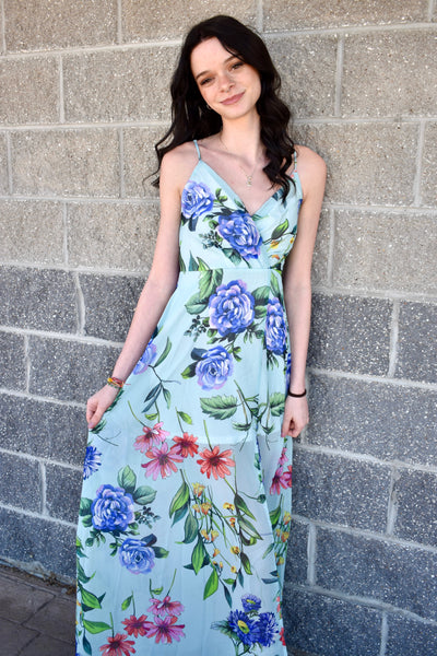 Floral Chiffon Maxi Dress