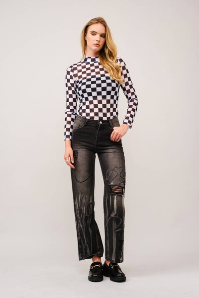 Love on Top Checkered Top