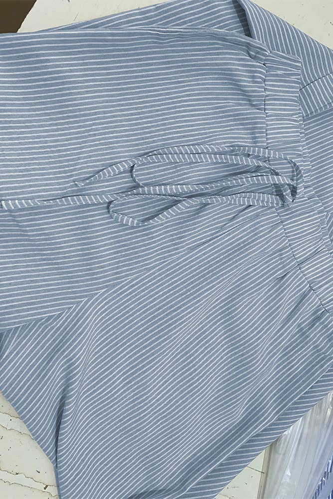 High Waist Striped Cropped Pants