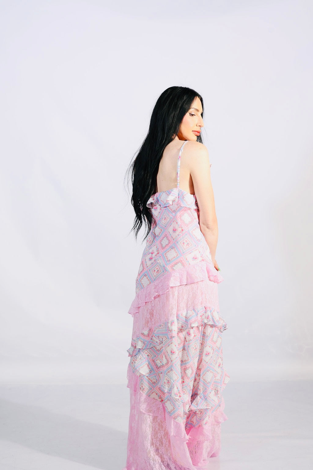 Patchwork Pretty Ruffle Lace Dress