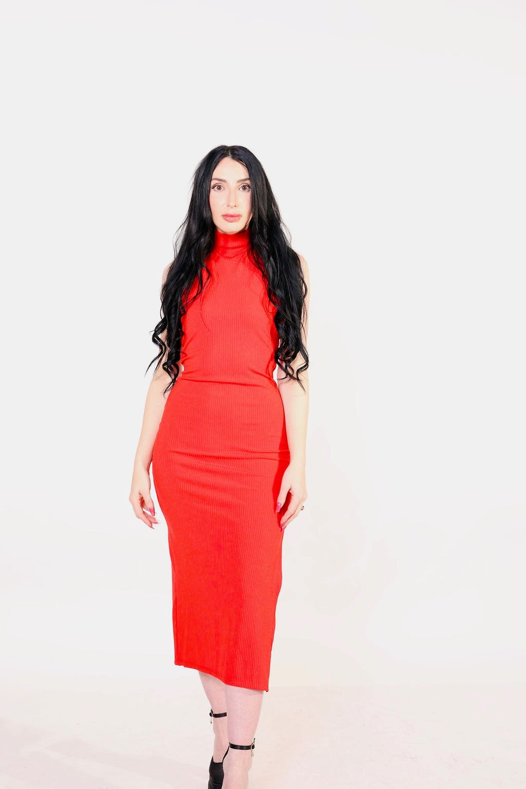 Open Back Halter Dress
