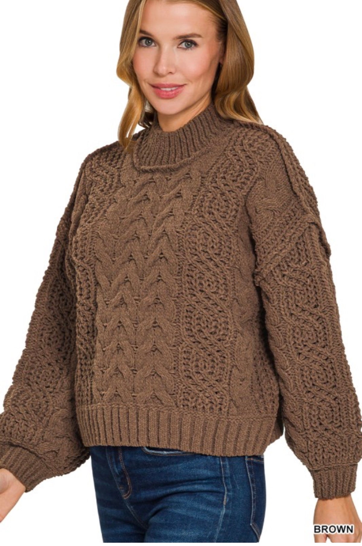 Cozy Knit Mock Neck Sweater