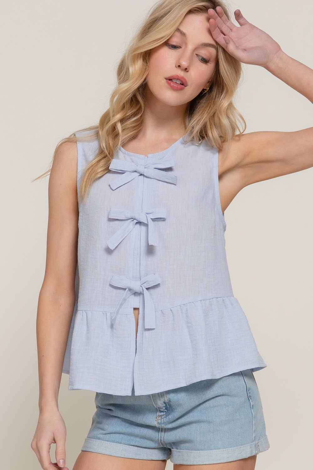 Sleeveless Pretty Bow Top