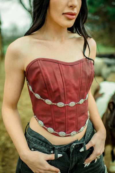 Glendora Distressed Leather Top