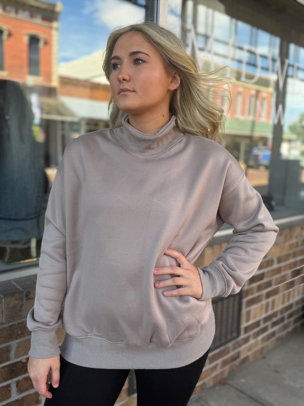 Mock Long Sleeve Sweatshirt
