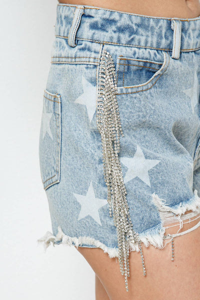 Star Denim Shorts