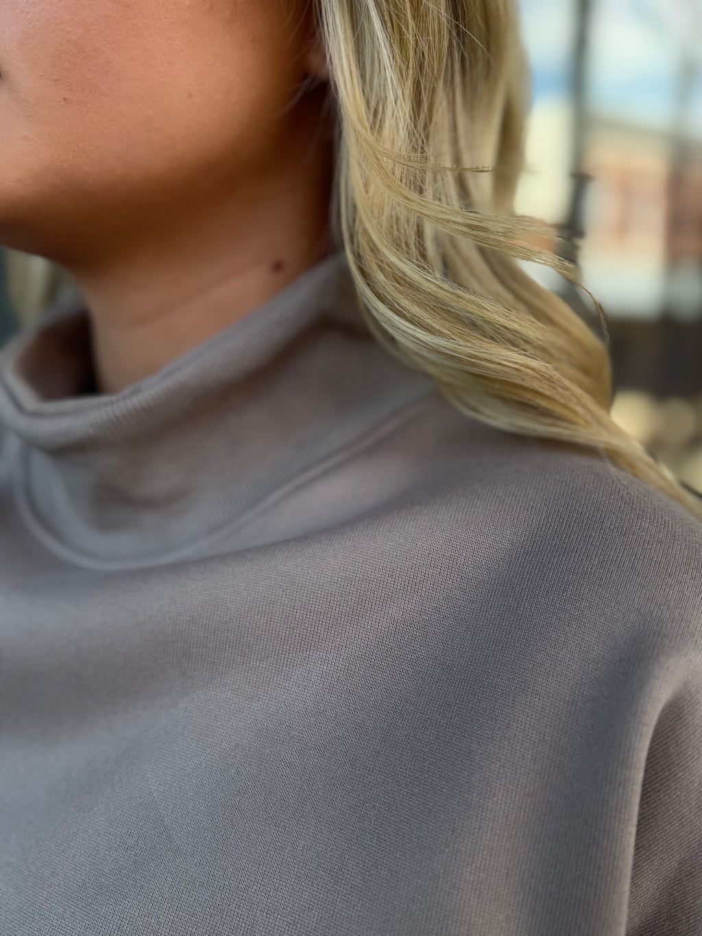 Mock Long Sleeve Sweatshirt