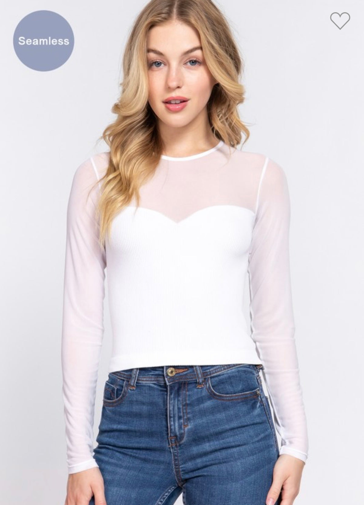 Sweet N White Mesh Top