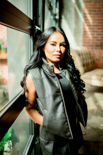 Woodland Walks Faux Leather Vest