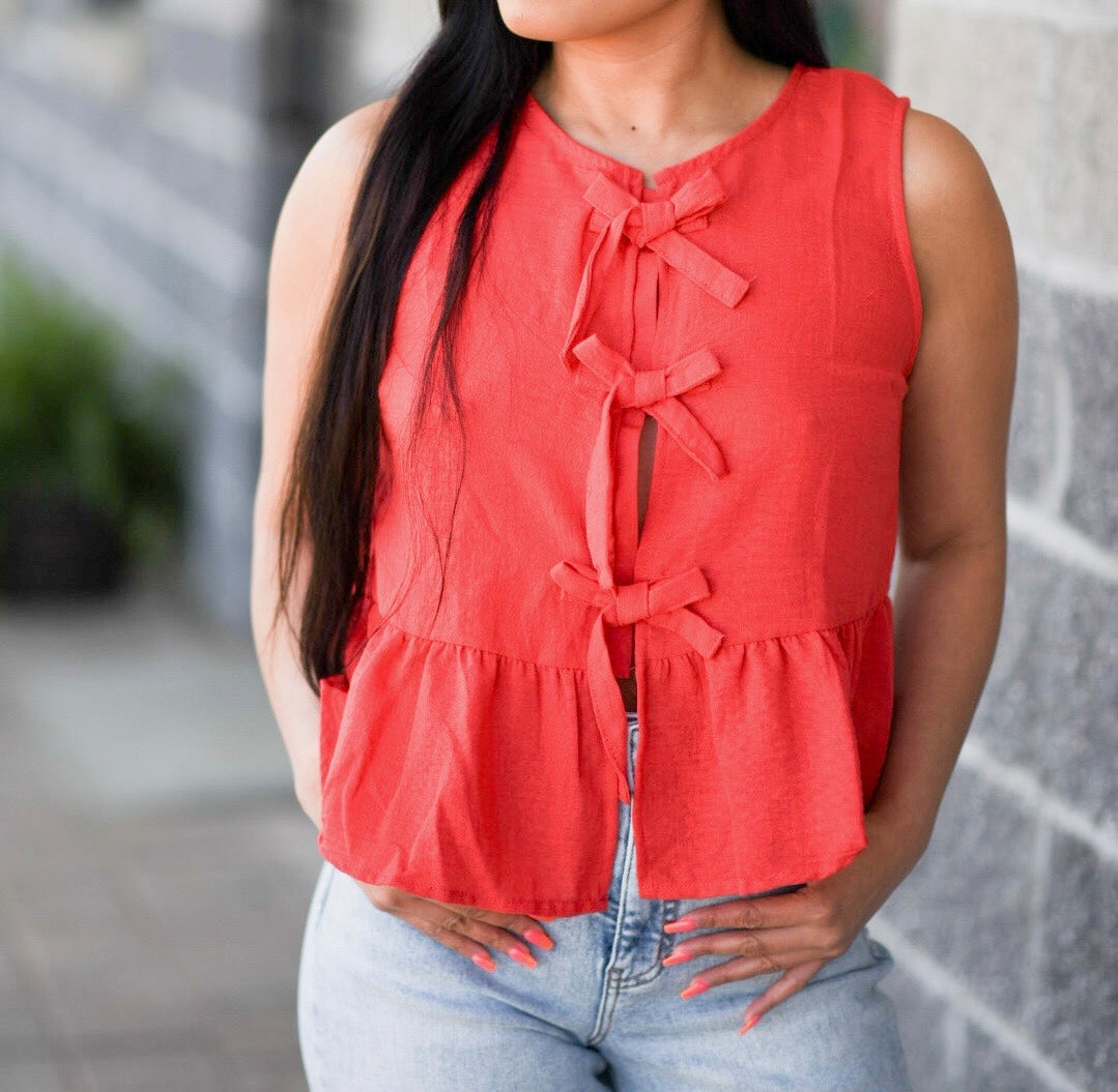 Sleeveless Pretty Bow Top