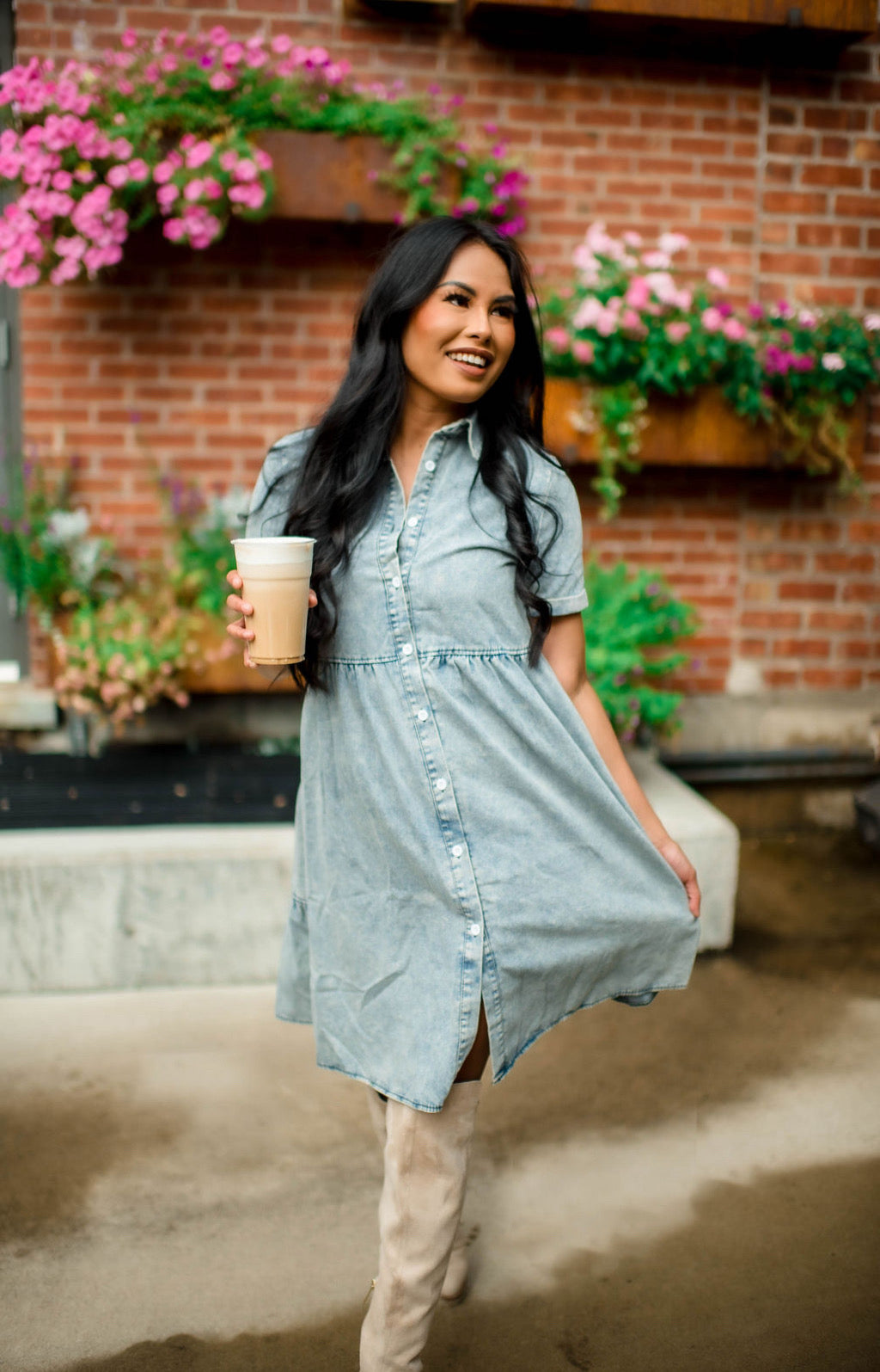 Make the Call Denim Dress