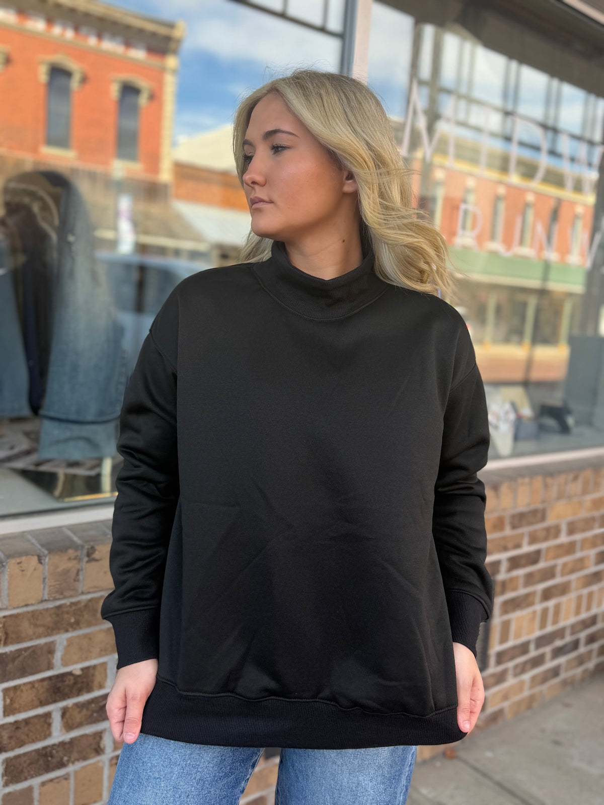 Mock Long Sleeve Sweatshirt
