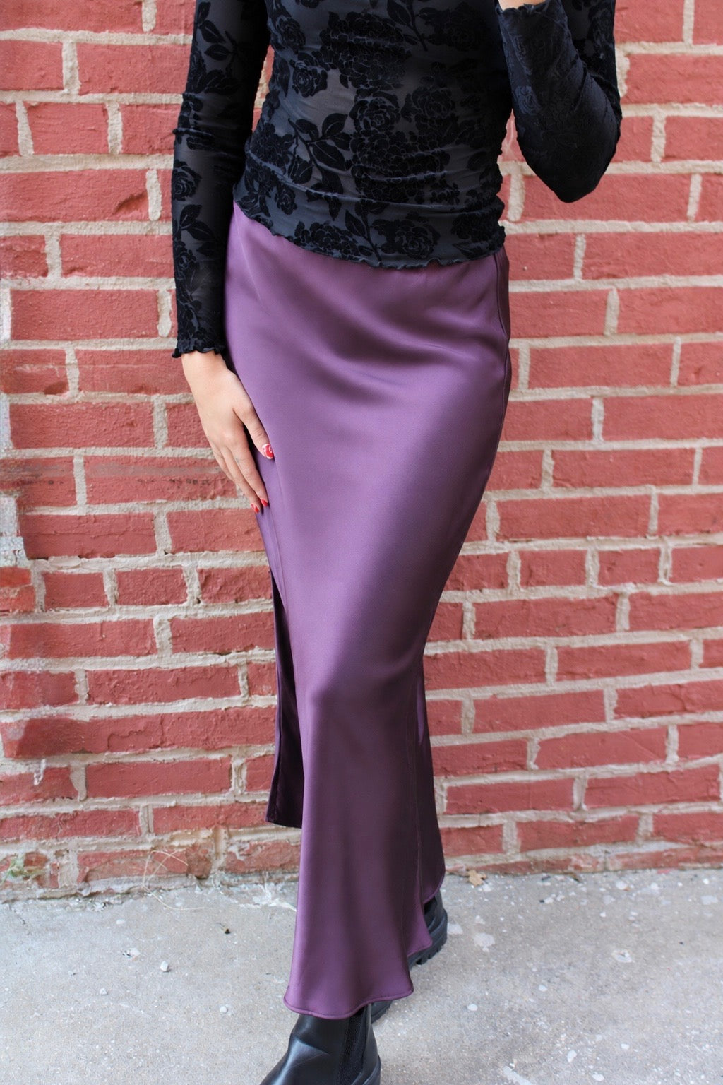 Evie Satin Maxi Skirt