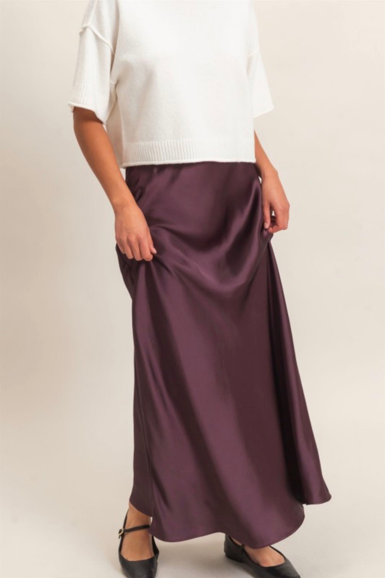 Evie Satin Maxi Skirt
