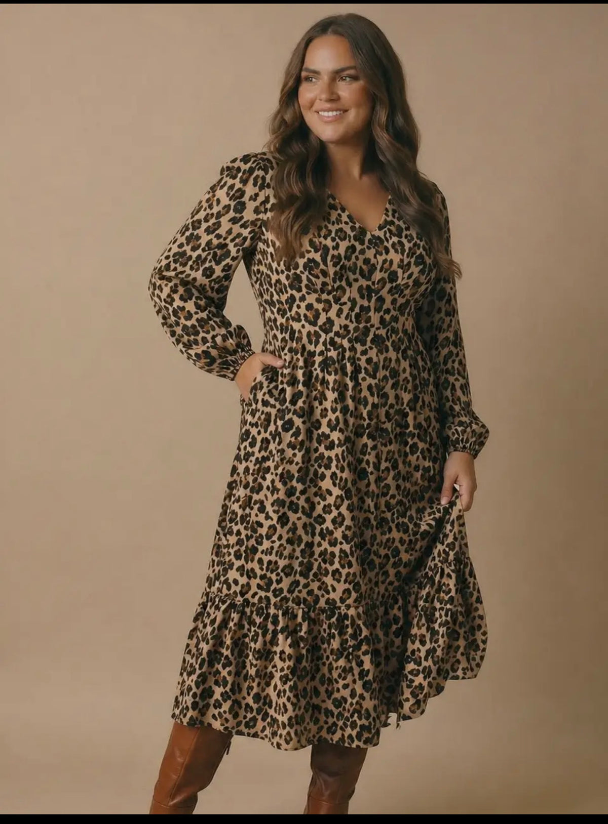 Curvy Girl Cheetah Print Maxi