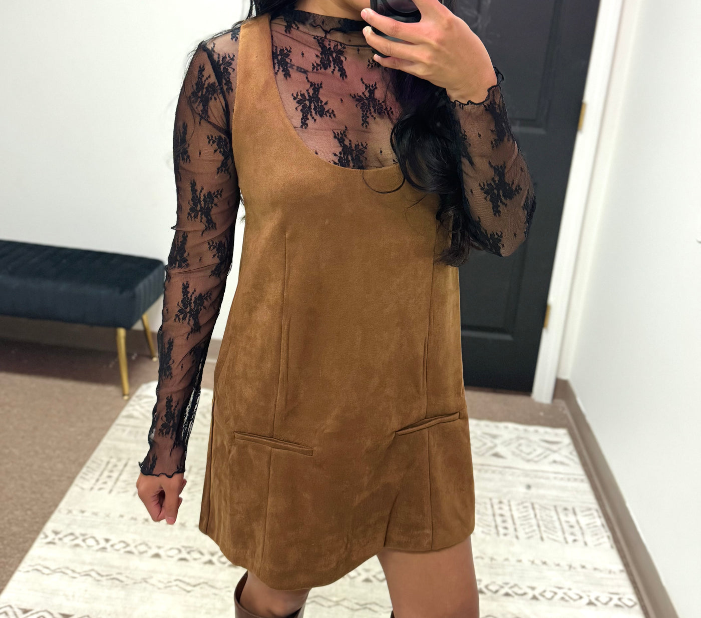 Fall Suede Shift Dress