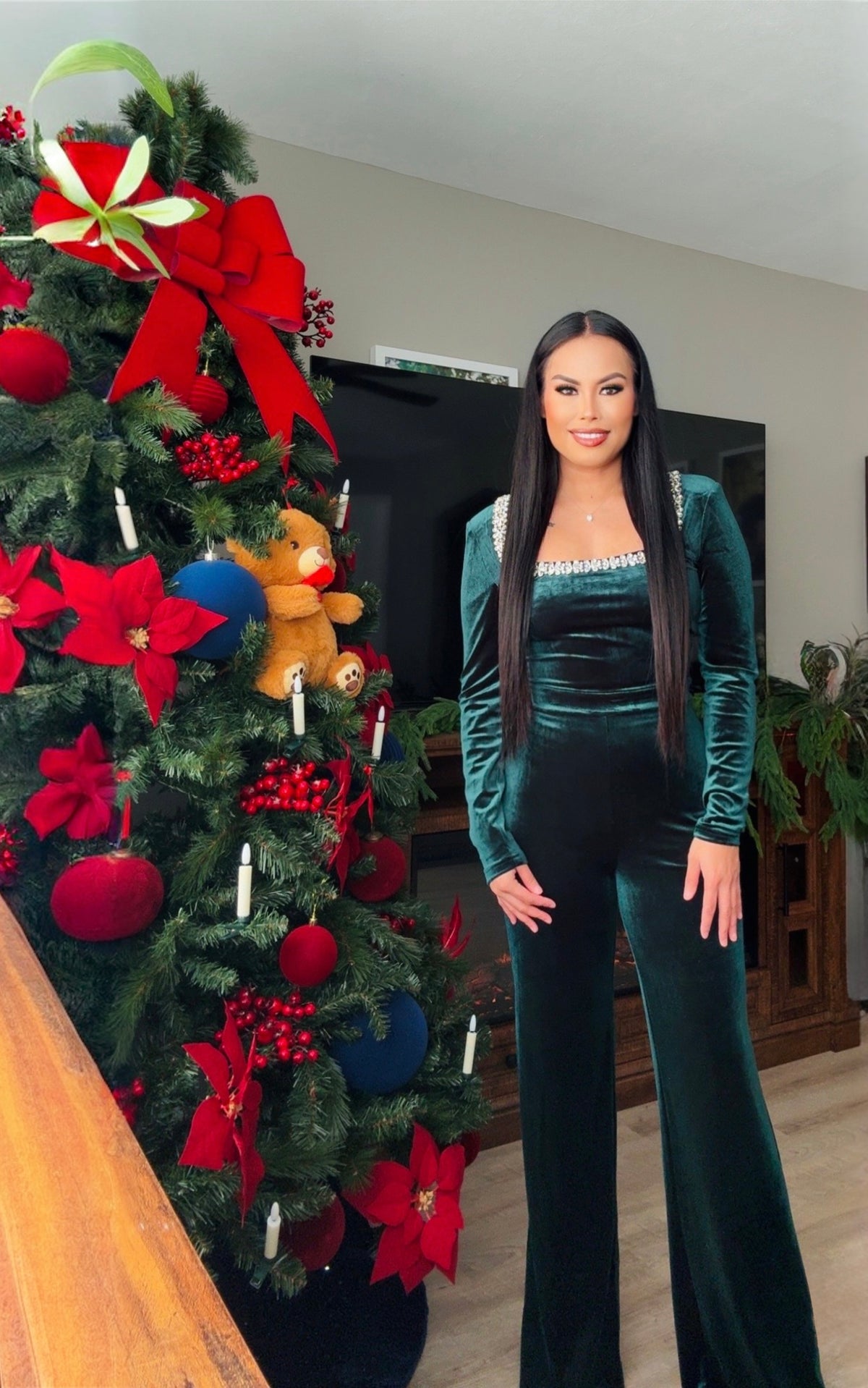 Emerald Rhinestone Jumpsuit