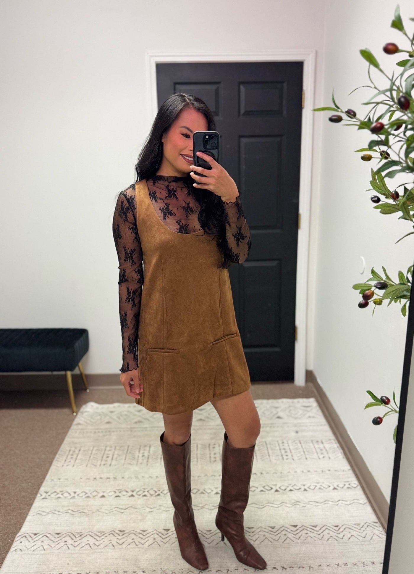 Fall Suede Shift Dress