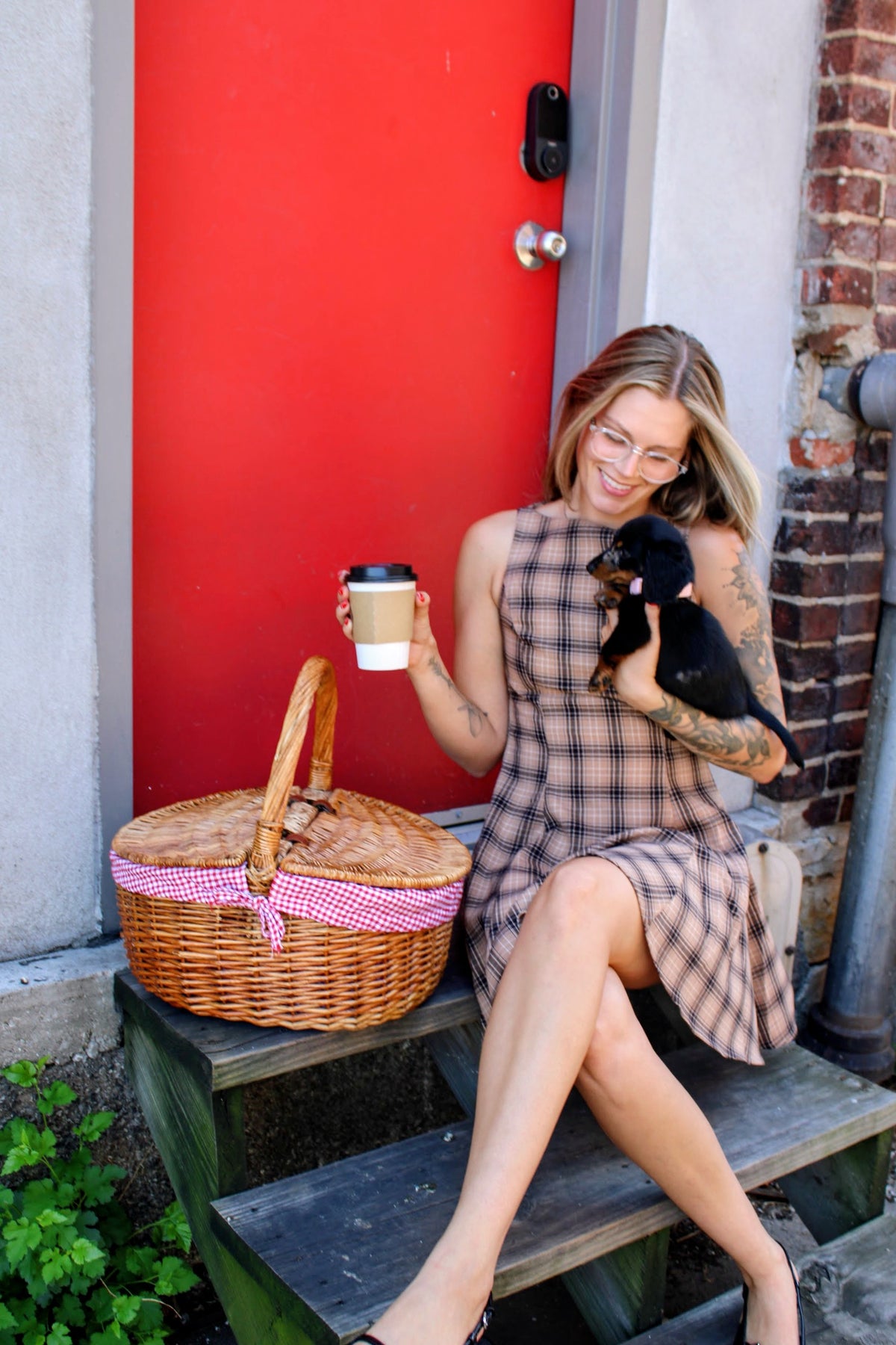 September Social Plaid Mini Dress