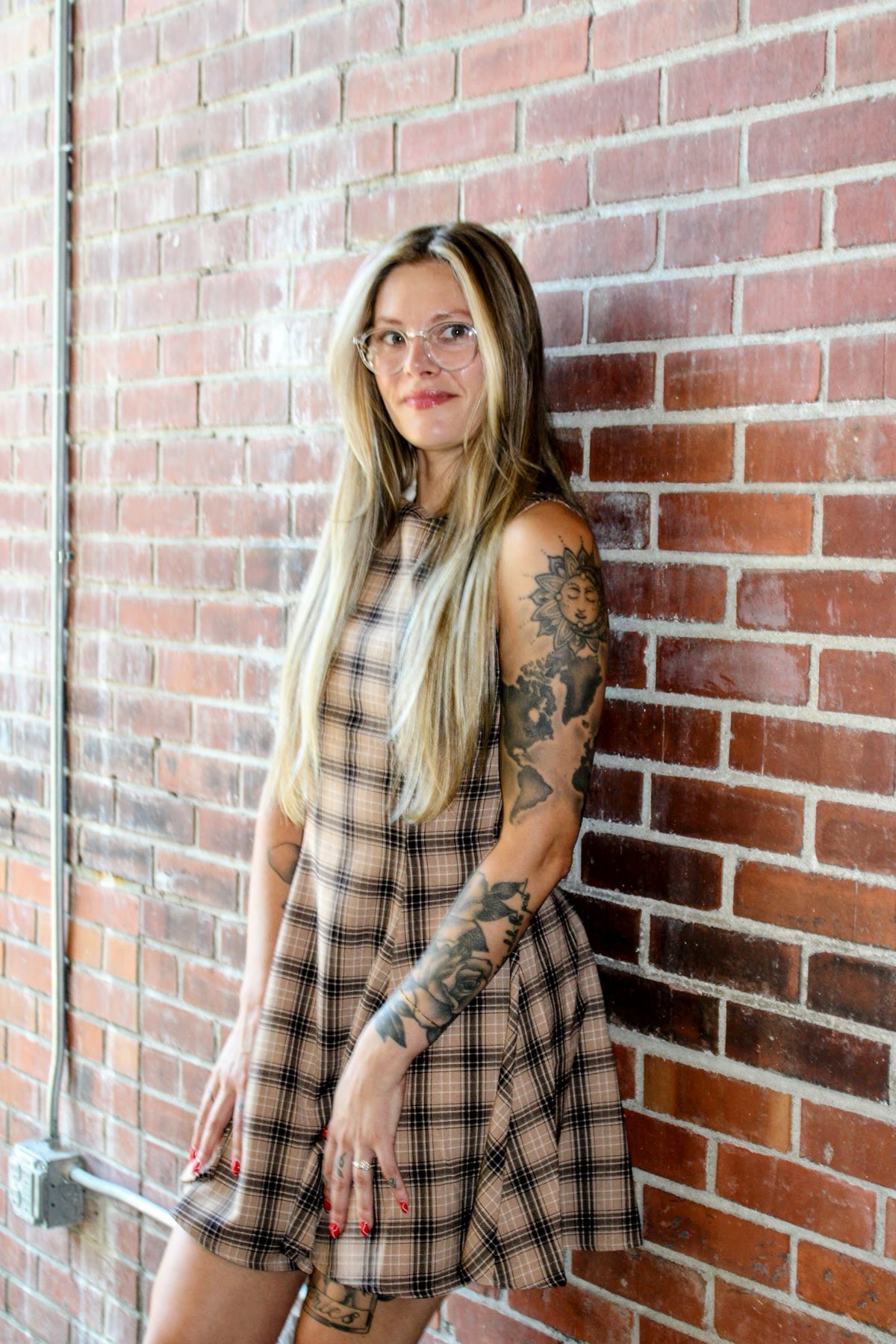 September Social Plaid Mini Dress