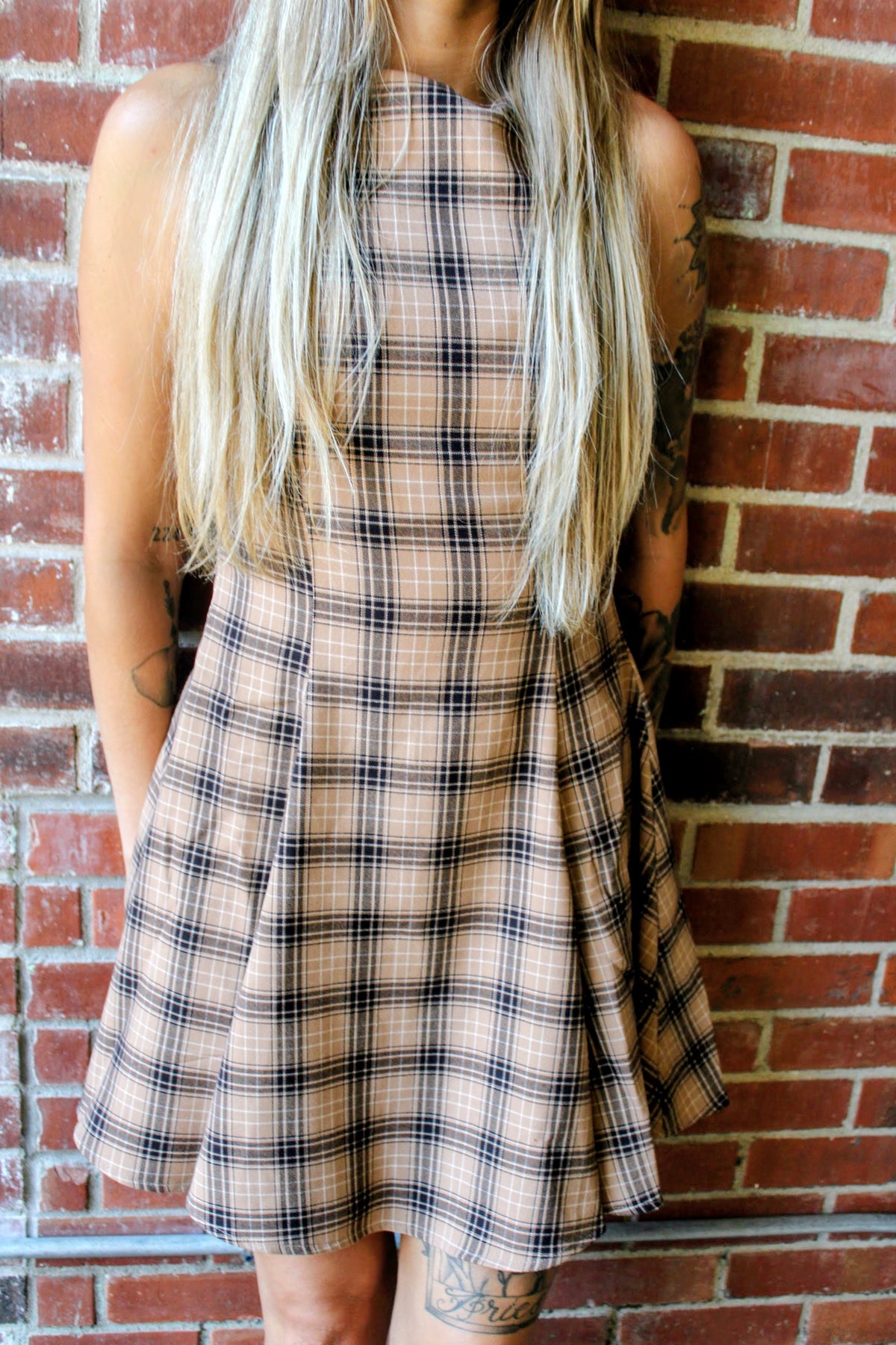 September Social Plaid Mini Dress