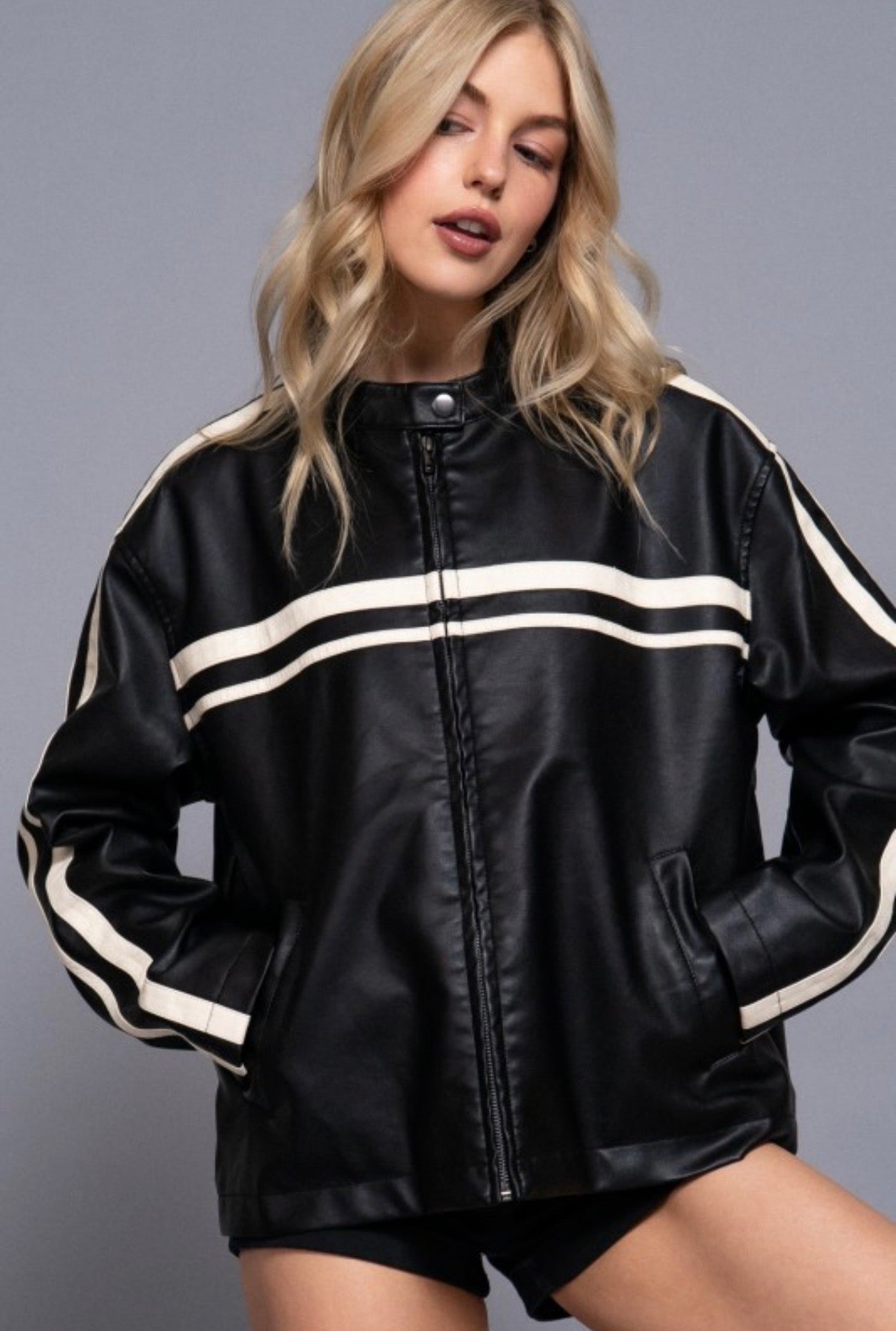 Fall Babe Faux Leather Jacket