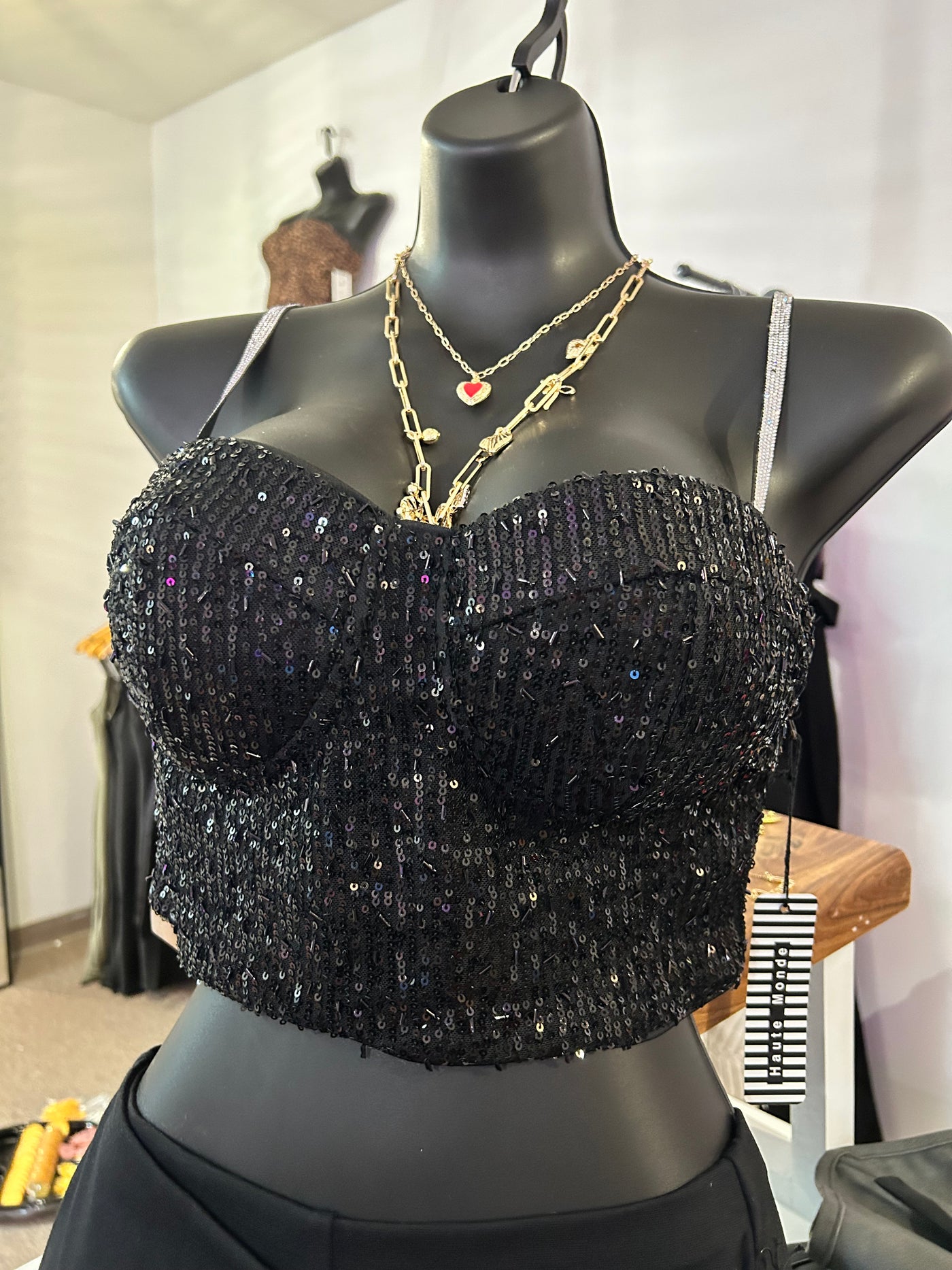 Let’s Go Girls Sequin Cami Crop Top
