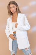 Rhinestone Fringe Shoulder Blazer