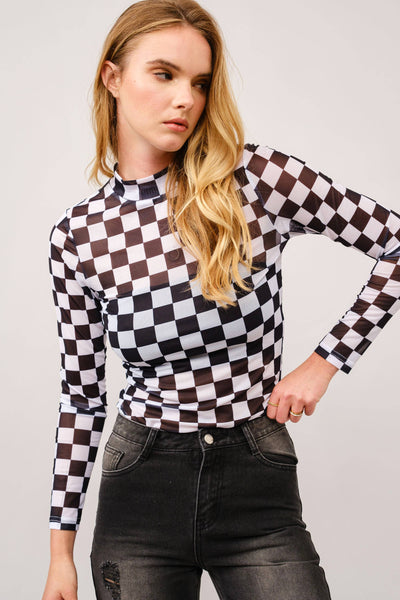 Love on Top Checkered Top