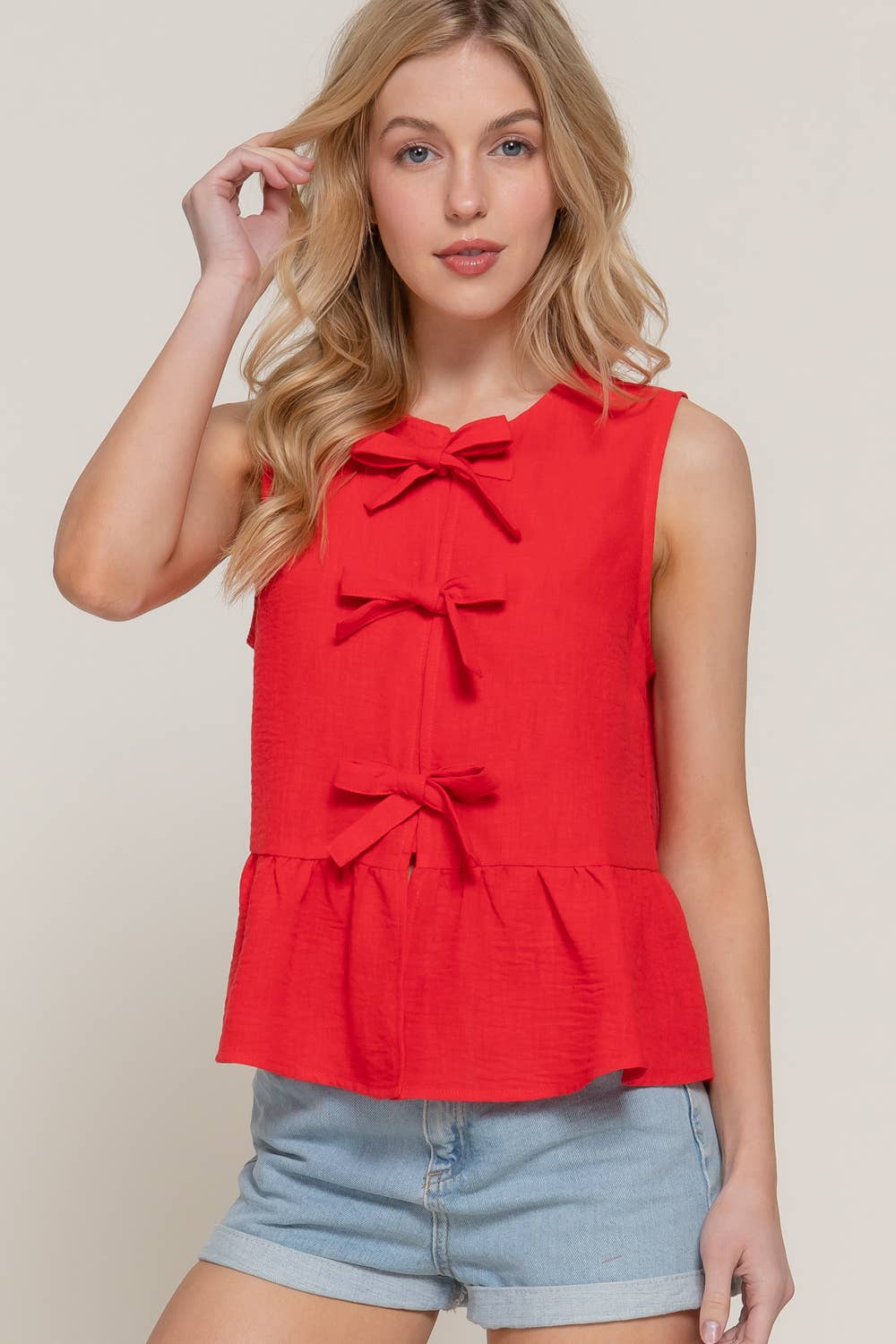 Sleeveless Pretty Bow Top