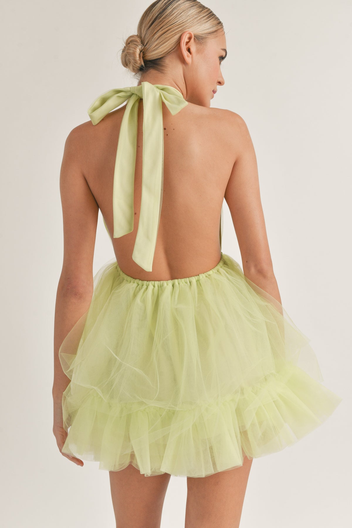 Luxe Lime Halter Dress