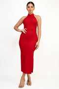 Open Back Halter Dress