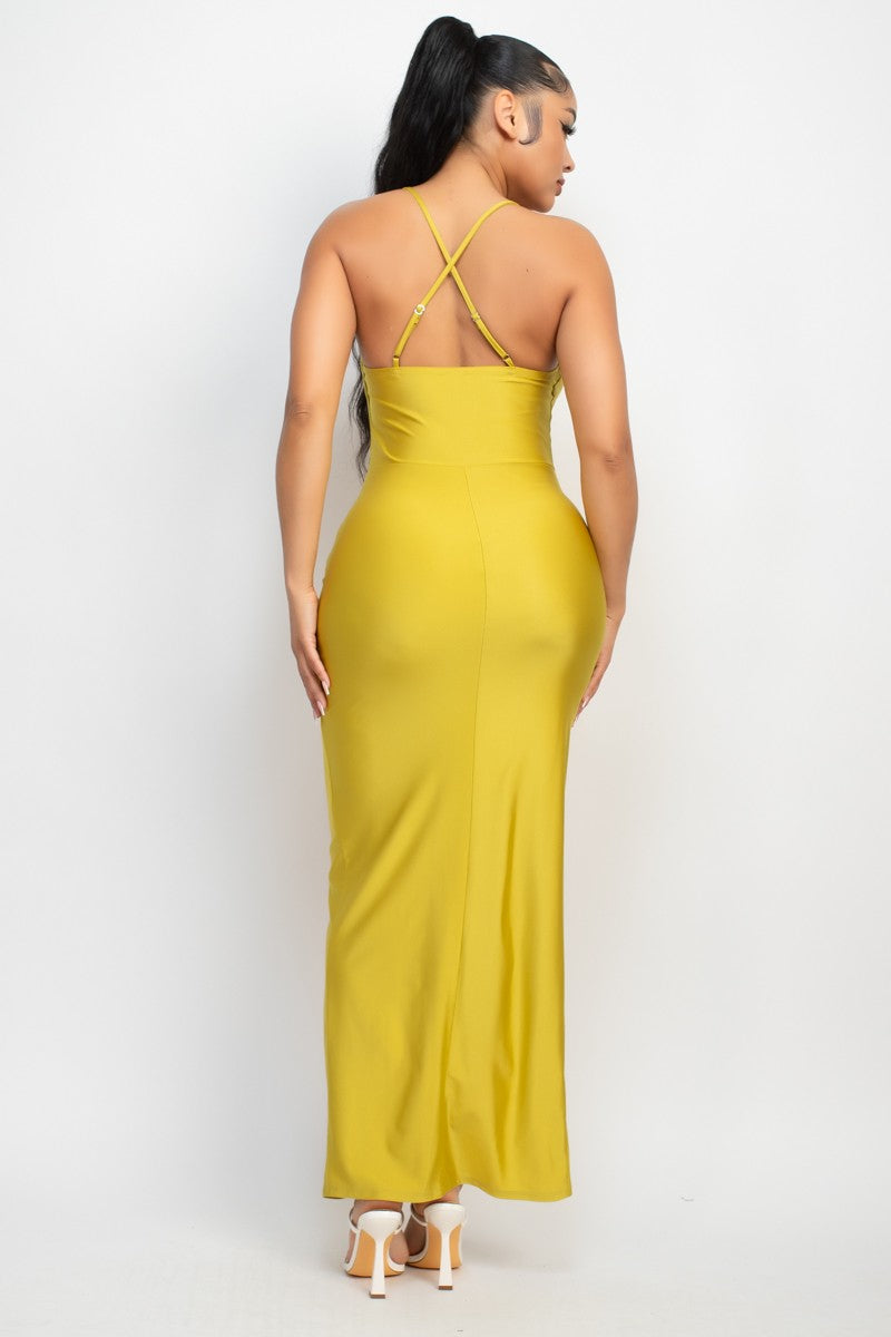 Hibiscus Cowl Neck Dress